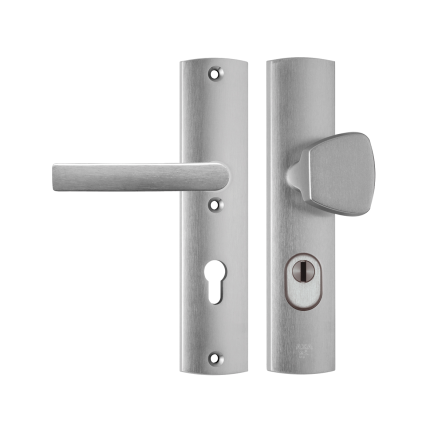 AXA 6665 Curve S-knop/kruk VH garnituur met kerntrekbeveiliging, PC72