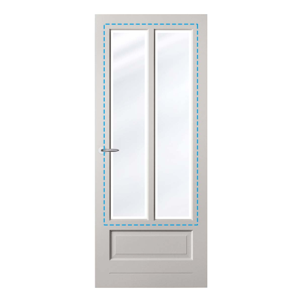 Blank Facet glas t.b.v. binnendeur, Rouen 78x231,5cm