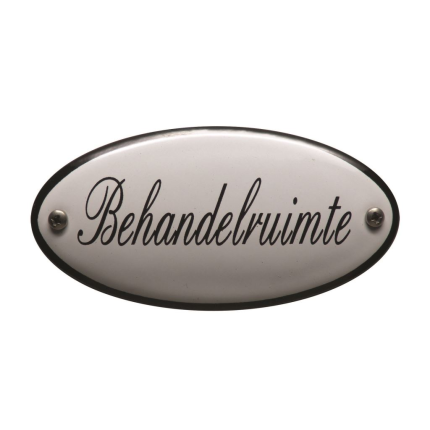 Deurbordje emaille 'Behandelruimte' ovaal