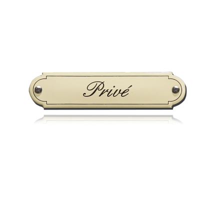 NP-KS-S1-8 TopEmaille Crème deurbordje 'Garage' gebold klassiek 80x22mm
