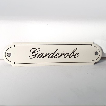 NP-KS-S2-9 TopEmaille crème deurbordje 'Garderobe' gebold klassiek 115x27mm