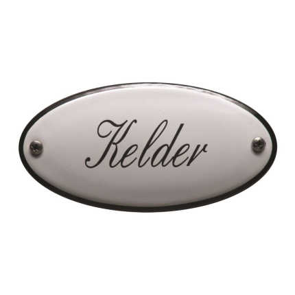 Deurbordje emaille 'Kelder' ovaal, 100x50 mm