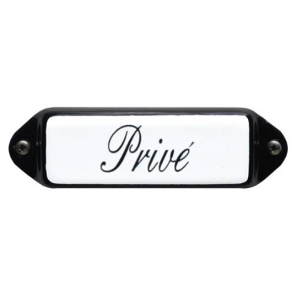 Deurbordje emaille 'Privé' model oor