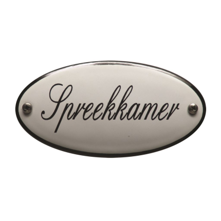Deurbordje emaille 'Spreekkamer' ovaal