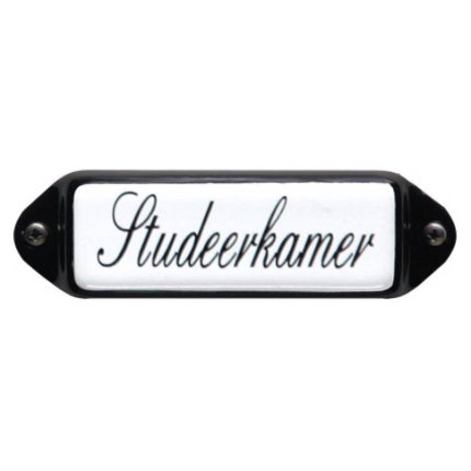 Deurbordje emaille 'Studeerkamer' model oor