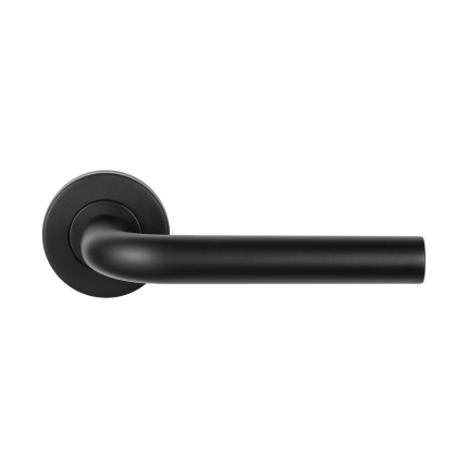 Deurkruk op rozet L-model 19 mm mat zwart egaal