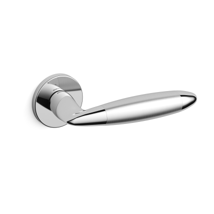 Deurkruk op rozet Totem 461 chrome/satinchrome 51x6mm - rechtswijzend
