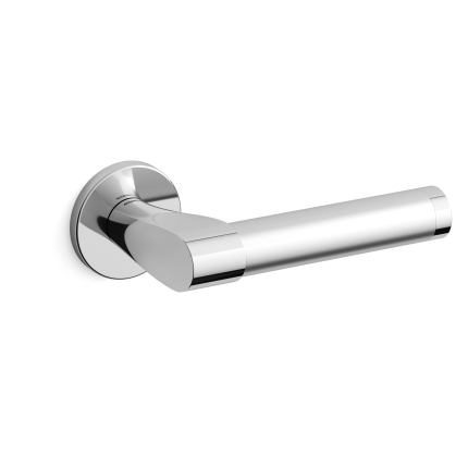 Deurkruk op rozet Tuc 361 chrome/satinchrome 51x6mm - rechtswijzend