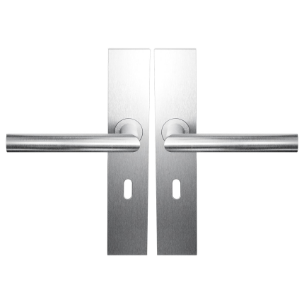 Deurkruk op schild BB56 L-Haaks model 19mm RVS geborsteld