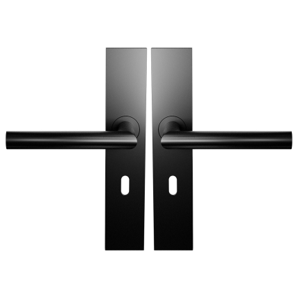 Deurkruk op schild BB56 L-Haaks model 19mm Zwart Egaal