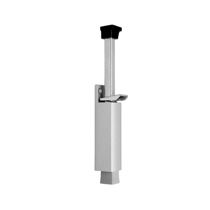 Deurvastzetter met voetstift Heavy duty, luxe 242x97 mm, zilvergrijs