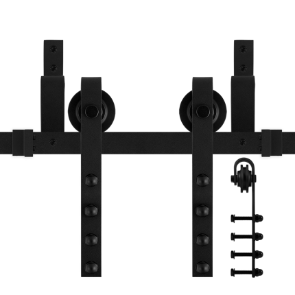 GPF0551.61 dubbel schuifdeursysteem Raskas zwart 300 cm (2x150 cm)