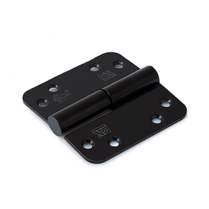 Dulimex kogelstiftpaumelle zwart ronde hoek SKG*** DIN links 89x89 mm