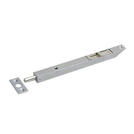 Dulimex pijpkantschuif staal, 17 mm breed, afgeschuind recht 200 mm verzinkt