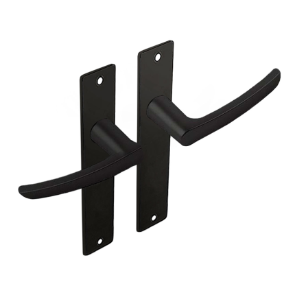 Dulimex zwart binnendeurbeslag klink/klink blokmodel op kortschild, blind set