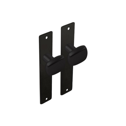 Dulimex zwart binnendeurbeslag knop/knop trapeziummodel op kortschild, set