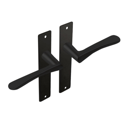Dulimex zwart binnendeurbeslag kruk/kruk vlindermodel op kortschild, set