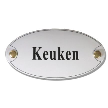 Emaille deurbordje 'Keuken' ovaal
