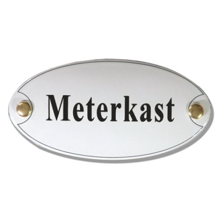Emaille deurbordje 'Meterkast'