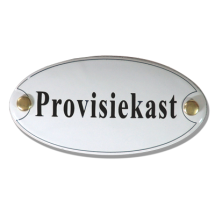Emaille deurbordje 'Provisiekast'