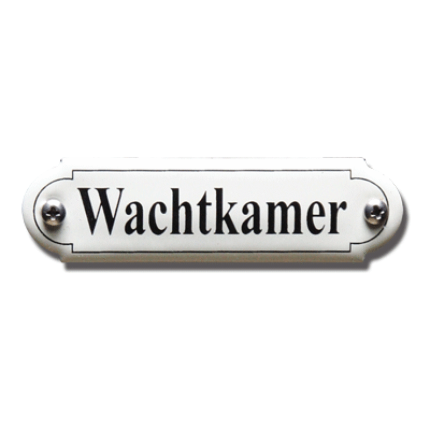 NP-KS-R1-25 TopEmaille crème deurbordje 'Wachtkamer' 80x22mm gebold klassiek