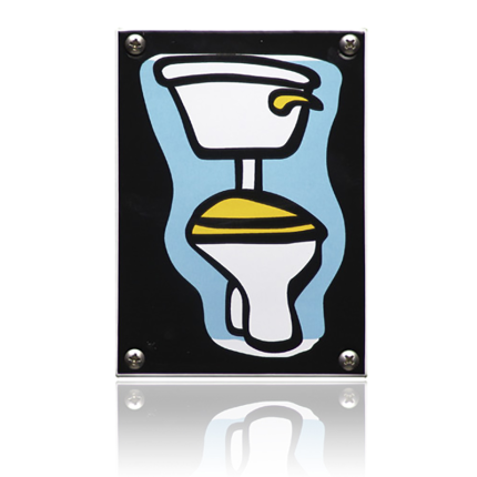 Emaille 'WC' pictogram rechthoekig