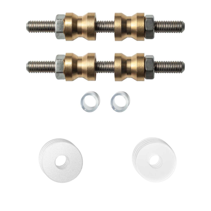 GPF996962DB19 glasdeur bevestigingsset t.b.v grepen met dubbelzijdige bevestiging witte rozet 19x2mm