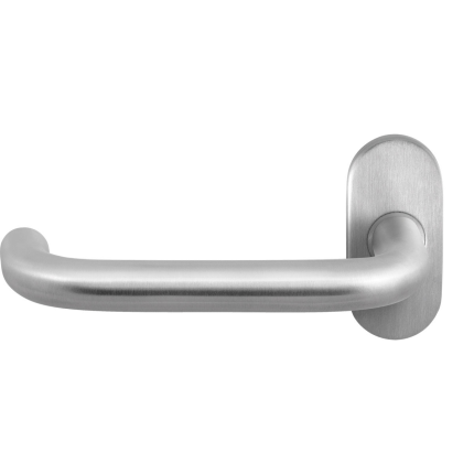 GPF1006.04L Hoa deurkruk op ovale rozet linkswijzend RVS, 70x32x10mm