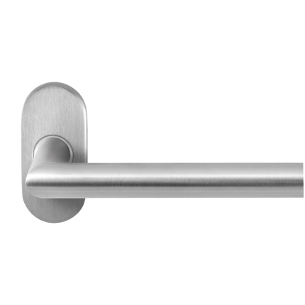 GPF1016.04 Toi deurkruk op ovale rozet RVS, 70x32x10mm