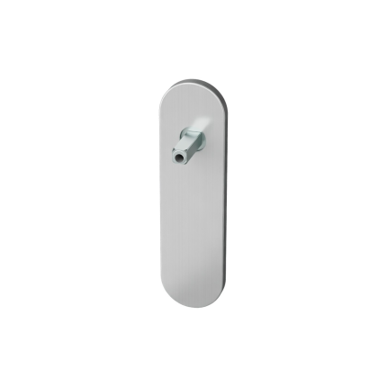 GPF1100.10.432 kortschild afgerond PC55 RVS geborsteld met vastgelaste knopvastzetter