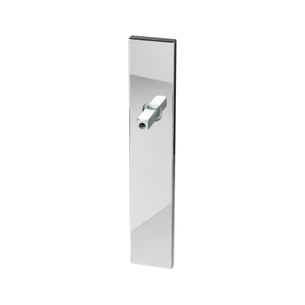 GPF1100.65.400 langschild rechthoekig blind RVS gepolijst met vastgelaste knopvastzetter