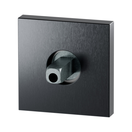 GPF1102.P1.0400 PVD antraciet rozet vierkant 50x8mm met vastgelaste knopvastzetter