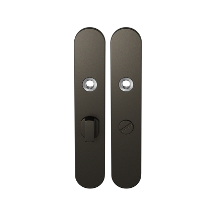 GPF1120.A1 langschild afgerond WC57/5 grote knop Dark blend