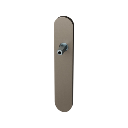 GPF1120.A3.442 langschild afgerond PC72 Mocca blend met vastgelaste knopvastzetter