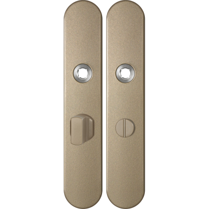 GPF1120.A4 langschild afgerond WC55/8 grote knop Champagne blend