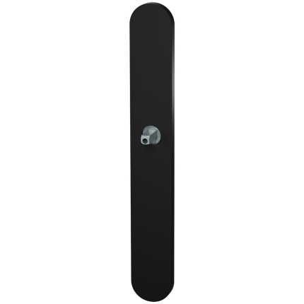 GPF1170.61.411 langschild XL afgerond BB72 zwart met vastgelaste knopvastzetter