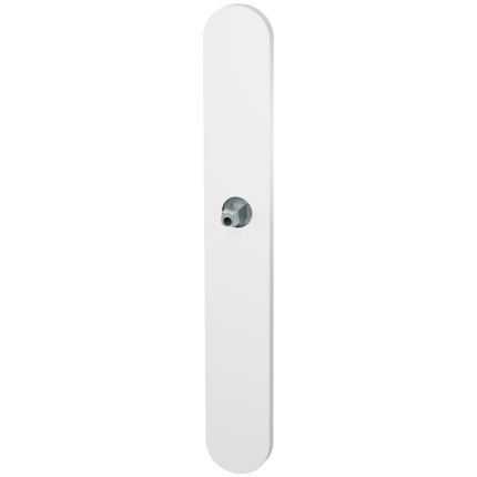 GPF1170.62.411 langschild XL afgerond BB72 wit met vastgelaste knopvastzetter