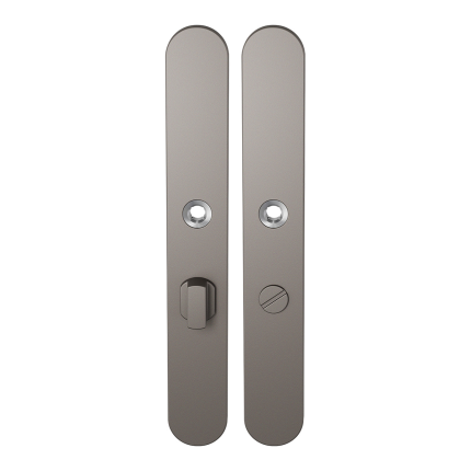 GPF1170.A3 langschild afgerond WC57/5 grote knop Mocca blend