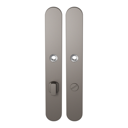 GPF1170.A3 langschild afgerond WC72/8 grote knop Mocca blend