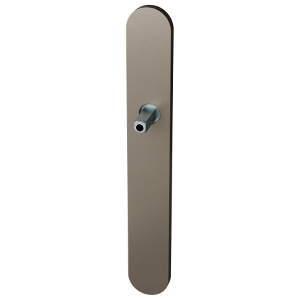 GPF1170.A3 langschild XL afgerond Mocca blend met vastgelaste knopvastzetter