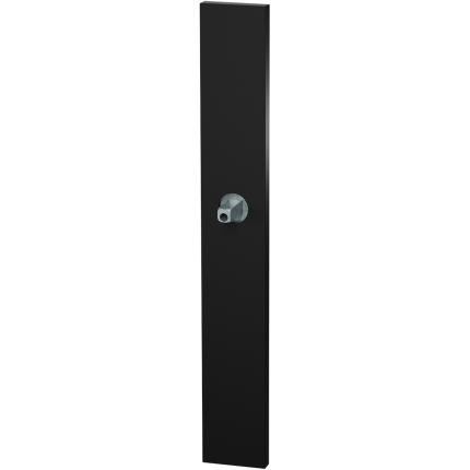 GPF1175.61.432 langschild XL rechthoekig PC55 zwart met vastgelaste knopvastzetter