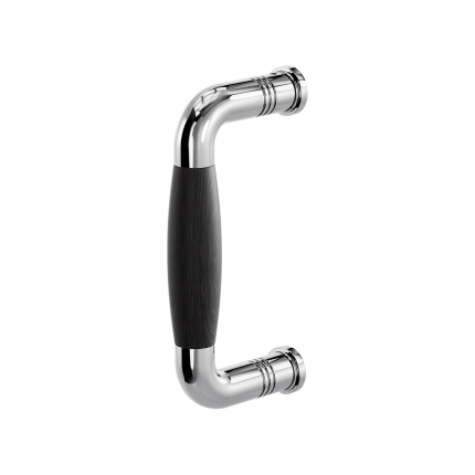 GPF4901.49A deurgreep Ika RVS gepolijst/ebbenhout gebogen 130x60/114mm
