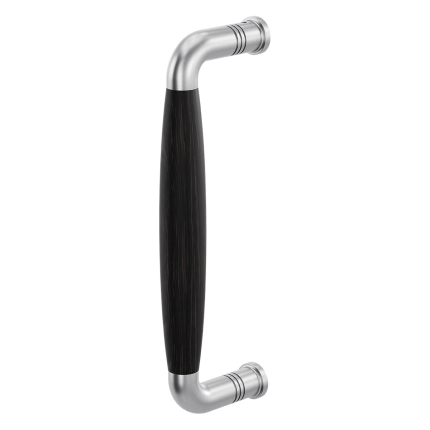 GPF4931.09C deurgreep Ika RVS geborsteld/ebbenhout gebogen 207x63/191mm