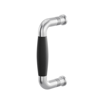 GPF4952.09A deurgreep Ika RVS geborsteld/zwart gebogen 130x60/114mm