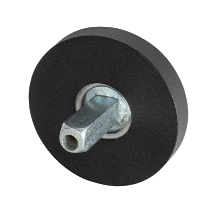 GPF8100.00.400 rozet 50x8mm zwart met vastgelaste knopvastzetter