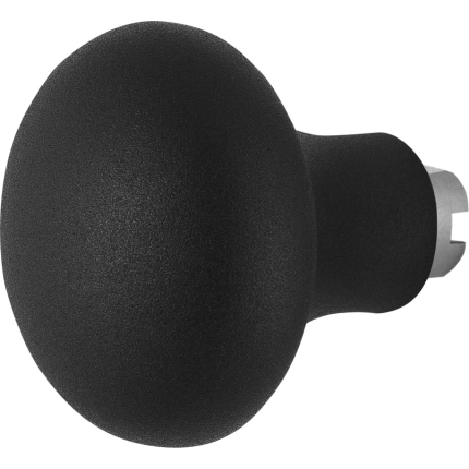 GPF8851.61 Paddenstoel knop S5 52mm veiligheidsschilden vast inclusief wisselstift zwart