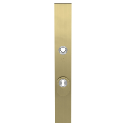GPF9038.P4 veiligheidsbuitenschild met kerntrekbeveiliging PVD mat messing