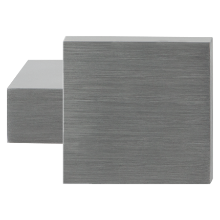 GPF9208.09 RVS mat massief kort verkropte knop vierkant 69/48x48x13mm t.b.v. veiligheidsschilden vast incl. wisselstift
