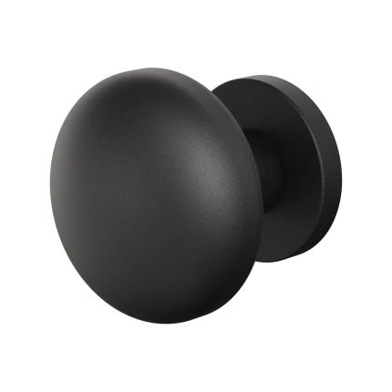 GPF9957.61-00 Zwart paddenstoel knop 65mm met rond rozet