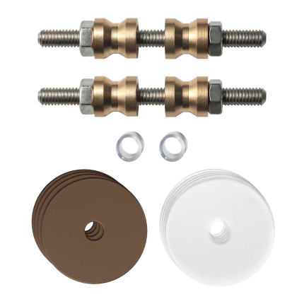 GPF9969A2DB35 glasdeur bevestigingsset t.b.v grepen met dubbelzijdige bevestiging Bronze blend rozet 35x2mm